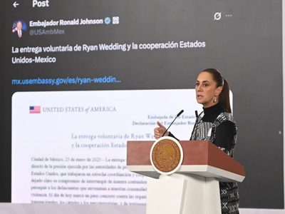 Sheinbaum confía en versión del embajador Johnson sobre entrega de Ryan Wedding