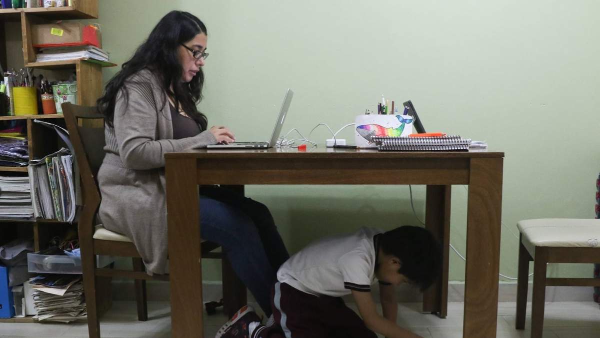 Trabajo en casa. También más tiempo con la familia