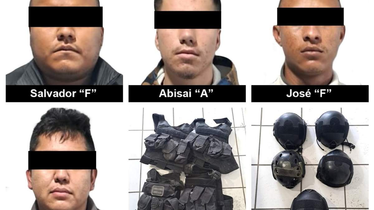 Los detenidos y los chalecos y balas que portaban