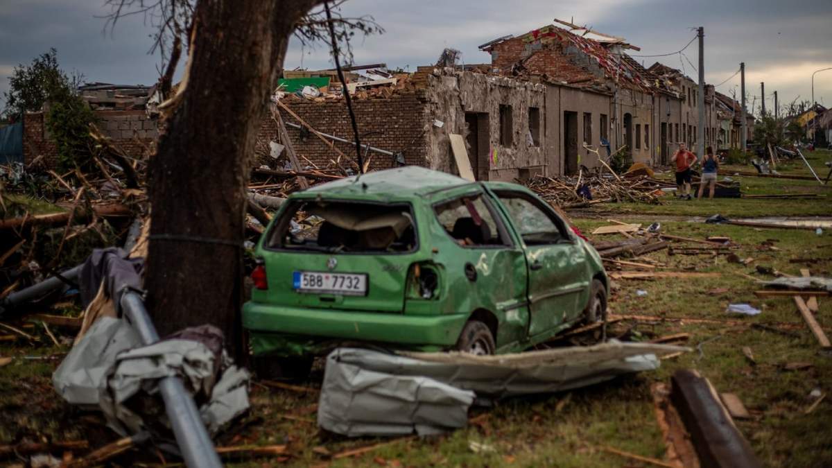 Destrucción en Moravia, ciudad al sur de República Checa. Fuente: (Twitter)