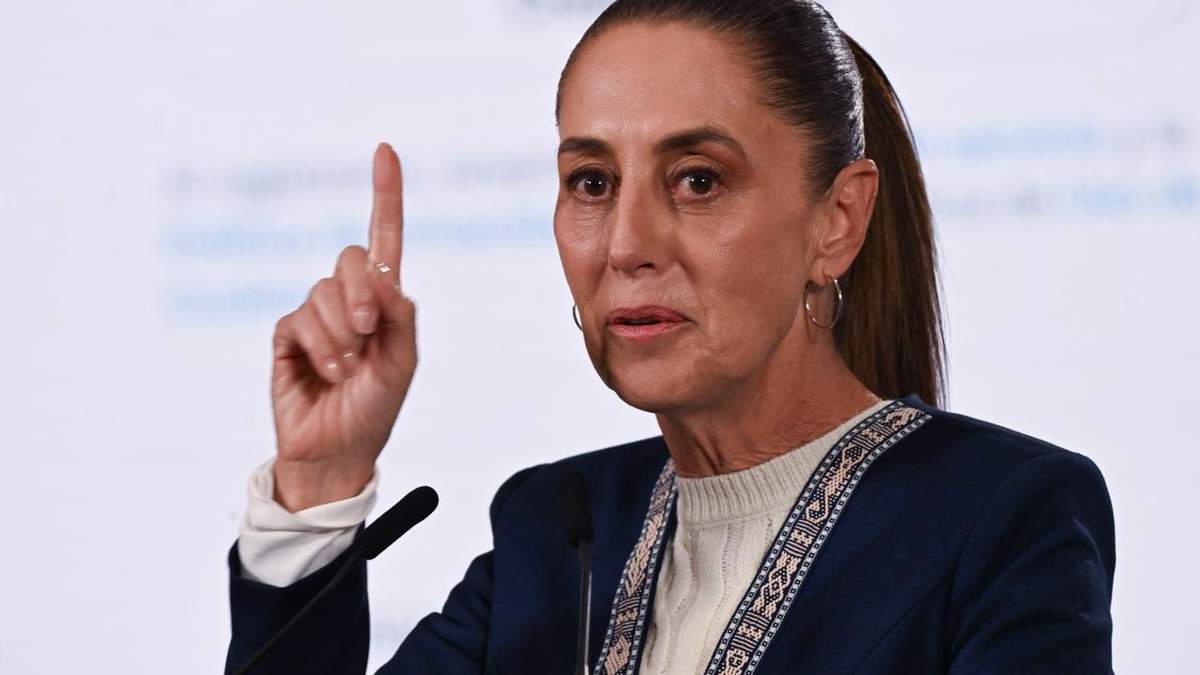 La presidenta durante la conferencia de prensa en Palacio Nacional