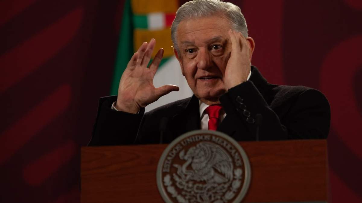 El presidente durante su mensaje a medios este miércoles