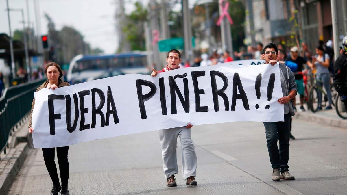 Protesta antigubernamental en Chile. Fuente: (Twitter)