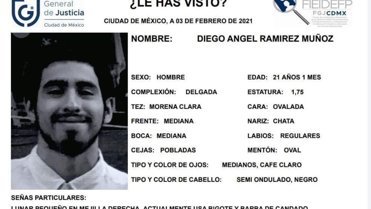 Diego Ángel Ramírez Muñoz, estudiante de la UNAM localizado sin vida en Xochimilco