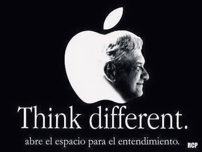 Think Different; Morena edita publicidad de Apple y pone imagen de AMLO