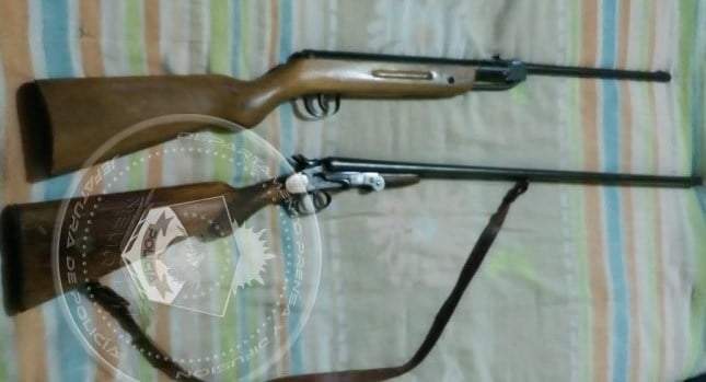 Armas secuestradas en allanamiento. Fuente: (Policía Provincia Neuquén)
