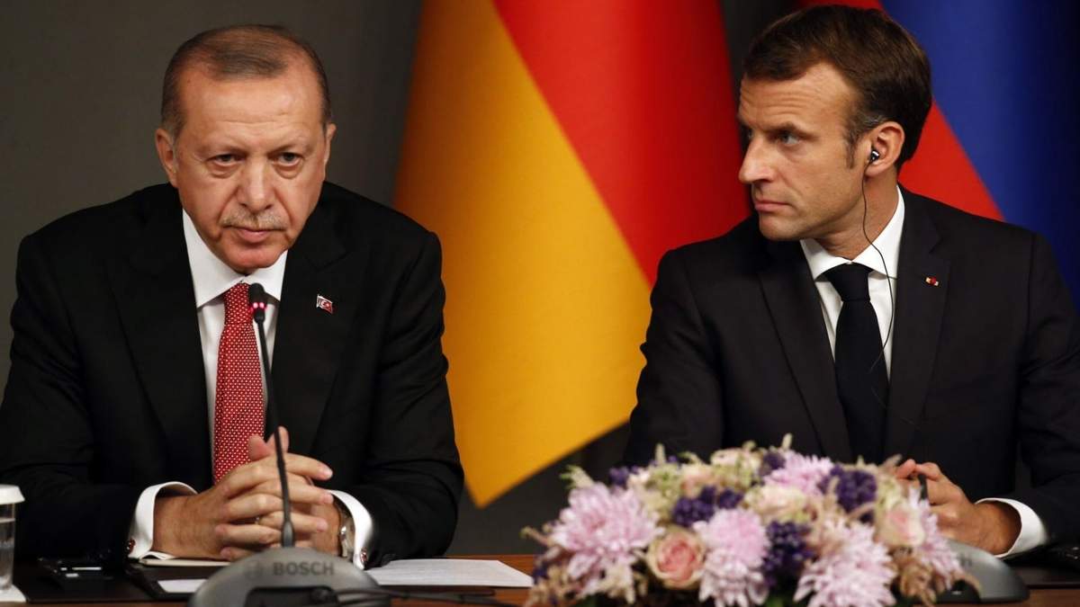 Recep Tayyip Erdogan y Emmanuel Macron. Fuente: (Twitter)