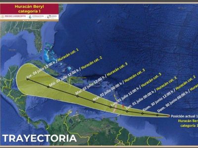“Beryl” ya es huracán categoría 1 y advierten que se intensificará rápidamente