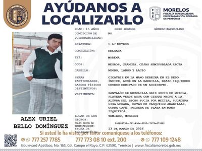 Comunidad indígena de Cuentepec busca a menor de 15 años desaparecido