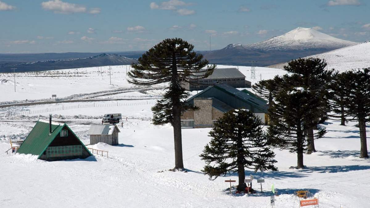 Tradicional postal del Parque de Nieve Primeros Pinos en temporada de invierno. Fuente: (Twitter).