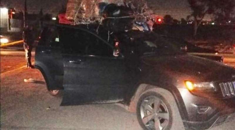 Camioneta donde viajaba la familia baleada