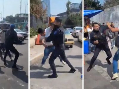 Policía y comerciante protagonizan pelea en la CDMX; SSC ya investiga lo ocurrido (Video)