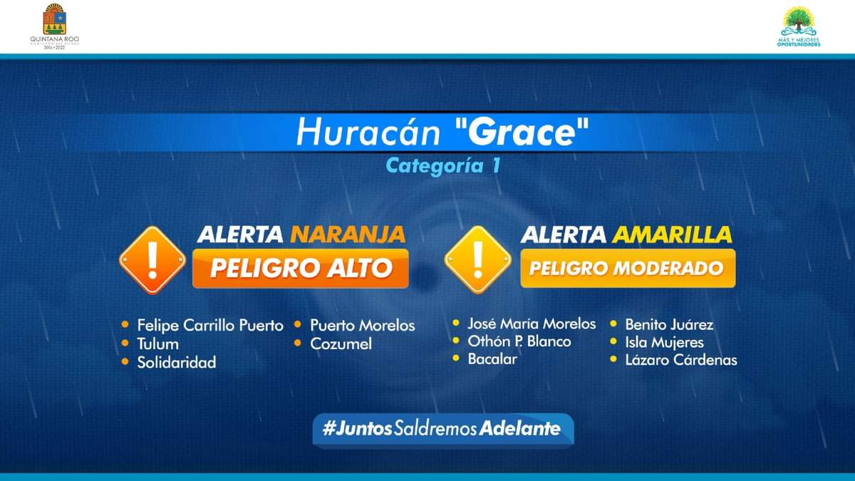 Grace llegará la madrugada del jueves