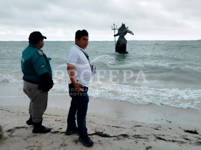 La Profepa clausura la estatua de Poseidón en Yucatán