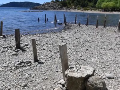 Crisis hídrica: el lago Nahuel Huapi en su nivel más bajo