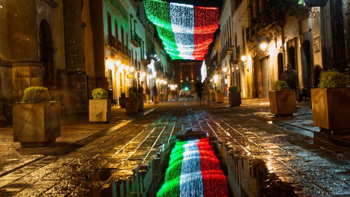 Calles del centro histórico de Querétaro en septiembre de 2021