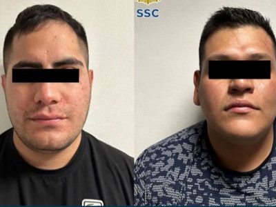 Caen dos asaltantes que achechaban a sus víctimas en un auto negro en el AICM