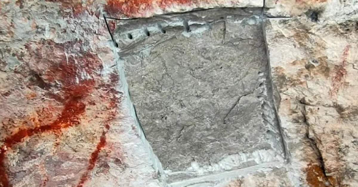 Una de las pinturas dañadas