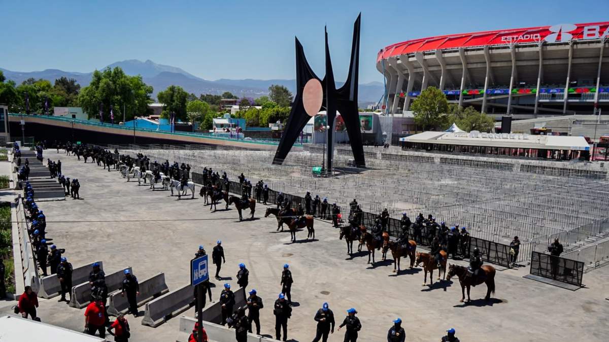 El operativo de seguridad en el Estadio Banorte