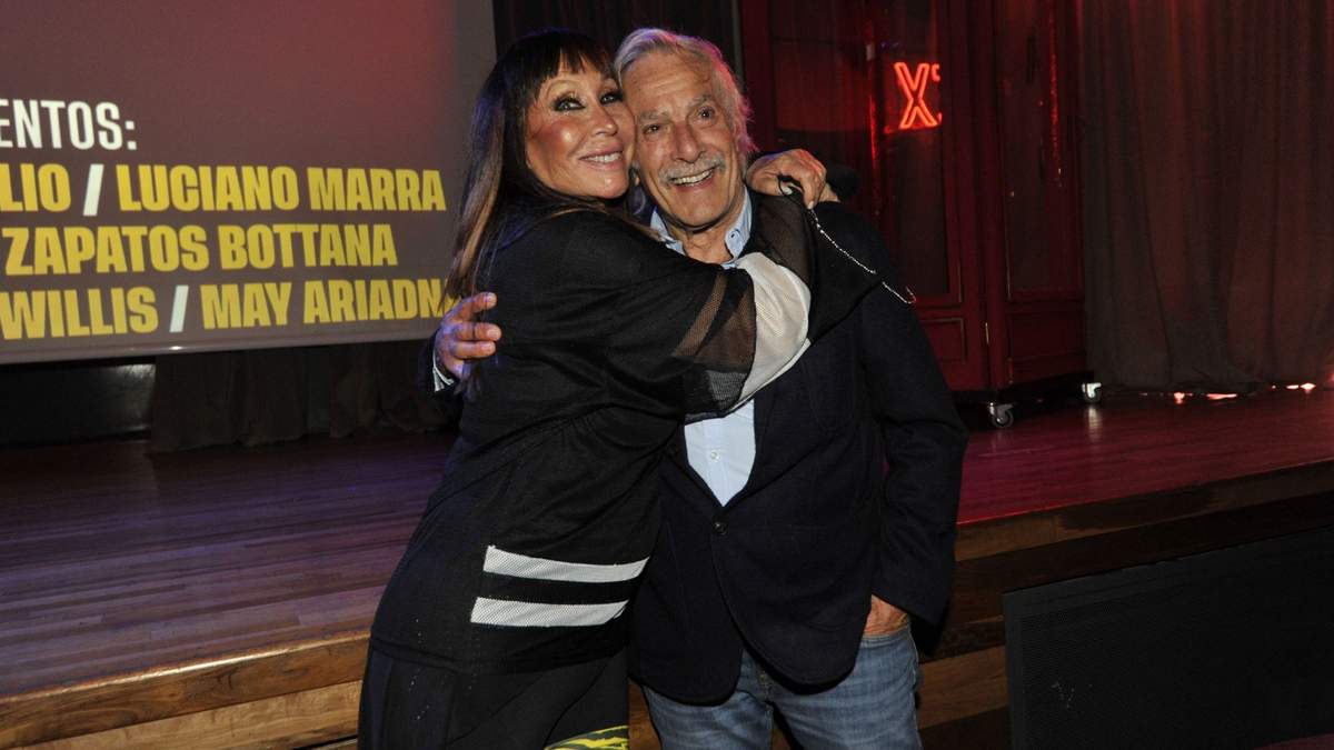 Moria Casán y Pato Galmarini. Fuente: (Twitter)