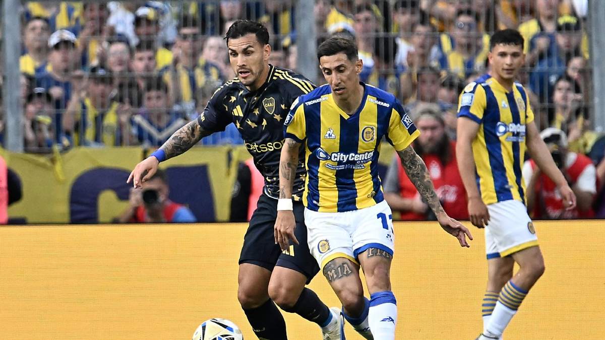 Ángel Di María y Leandro Paredes. Fuente: (Getty)