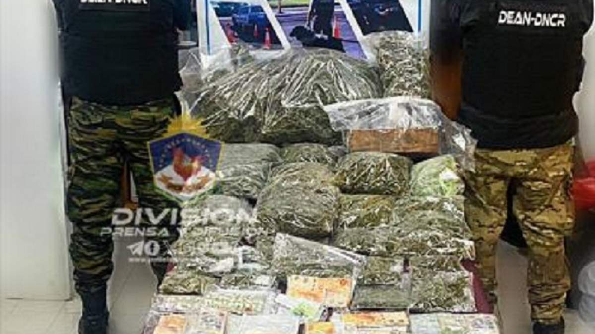 La importante cantidad de estupefacientes y dinero en efectivo secuestrado por la policía. Fuente: (Policía de Neuquén)