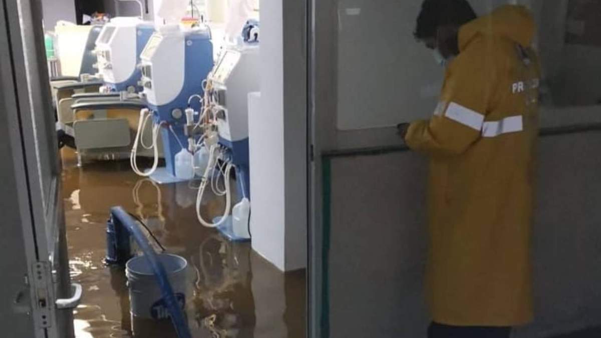 La inundación en el Hospital General de Ecatepec