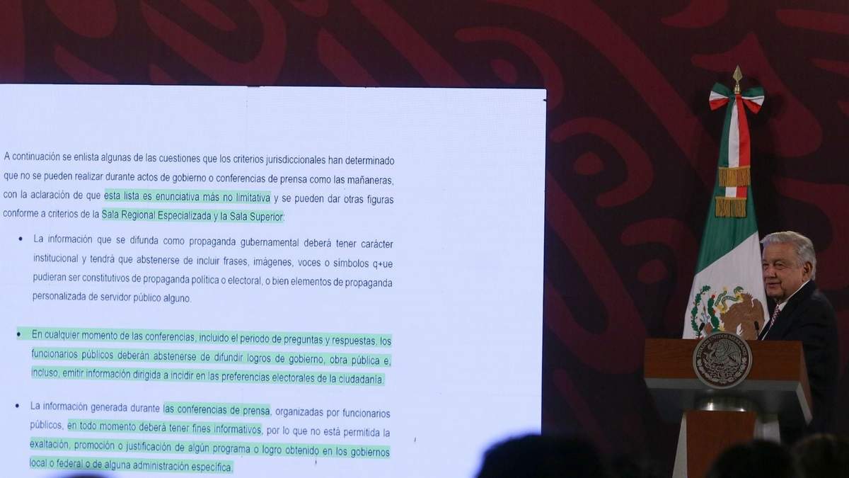 El presidente habla sobre la veda electoral durante su conferencia del 1 de marzo de 2024