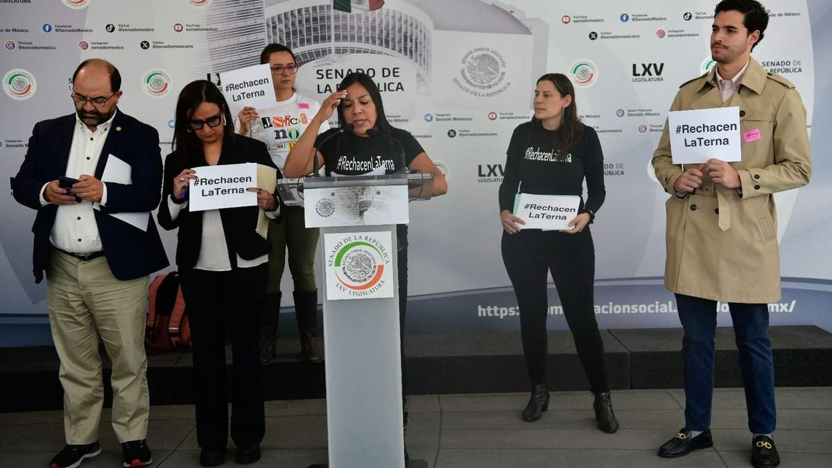 Conferencia de Emilio Álvarez Icaza e integrantes del colectivo La Justicia que Queremos para denunciar conflicto de intereses en la terna para la SCJN