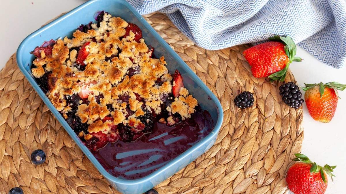 Crumble de frutillas. Fuente: (Instagram)