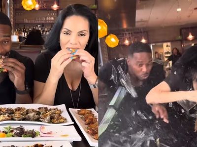 Influencers sobreviven a ser atropellado por una camioneta mientras grababan en restaurante (Video)