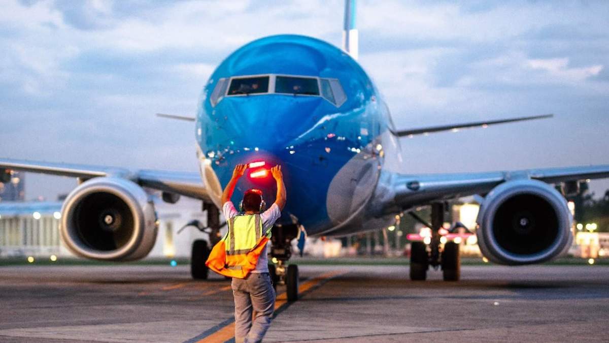 Vuelo especial de Aerolíneas Argentinas. Fuente: (Twitter)