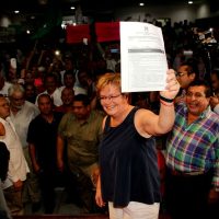 La diputada federal Georgina Trujillo se registra como precandidata única del PRI para gobernar Tabasco