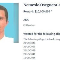 Estados Unidos aumenta a 10 mdd recompensa por "El Mencho"
