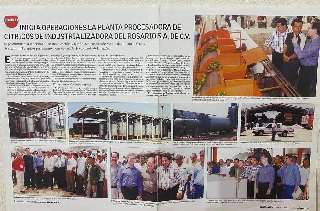 Nota periodística dada a conocer en el año 2022, sobre visita al rancho de Erasmo Vázquez en Tabasco por parte de altos funcionarios del gobierno federal y el gobernador, que constataron el imperio en cítricos que desde entonces manejaba El Chivo Vázquez