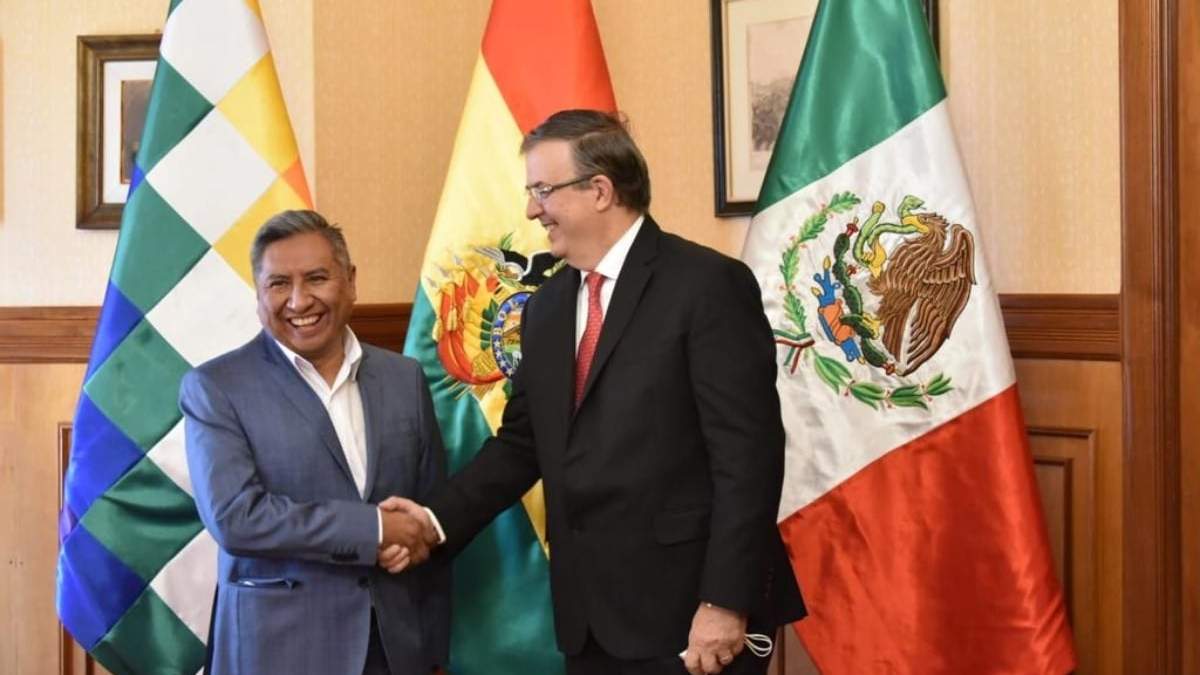Rogelio Mayta y Marcelo Ebrard, cancilleres de Bolivia y México