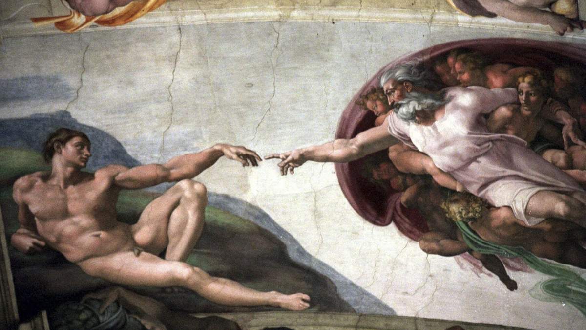El fresco de Miguel Ángel "La creación" en el techo de la Capilla Sixtina del Vaticano.