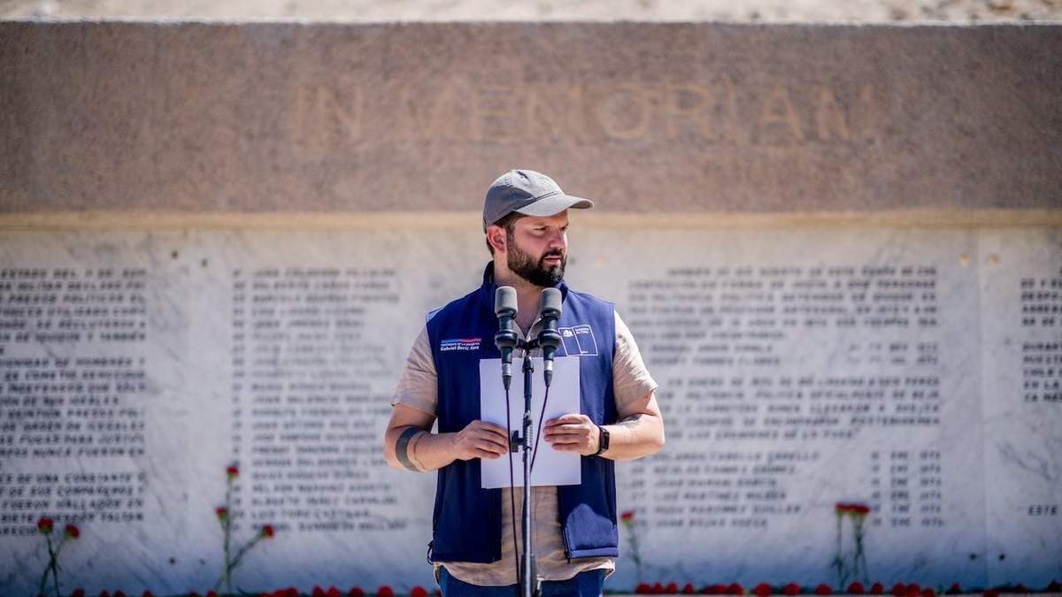 Gabriel Boric en su discurso en Pisagua