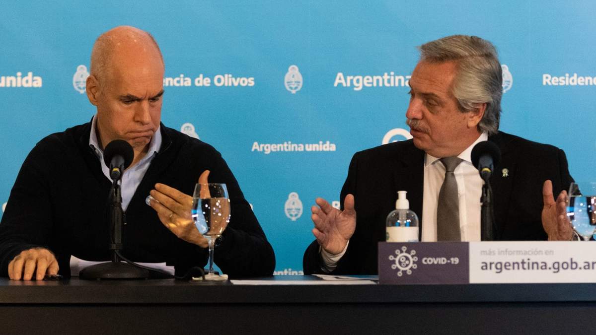Horacio Rodríguez Larreta junto a Alberto Fernández. Fuente: (Twitter)