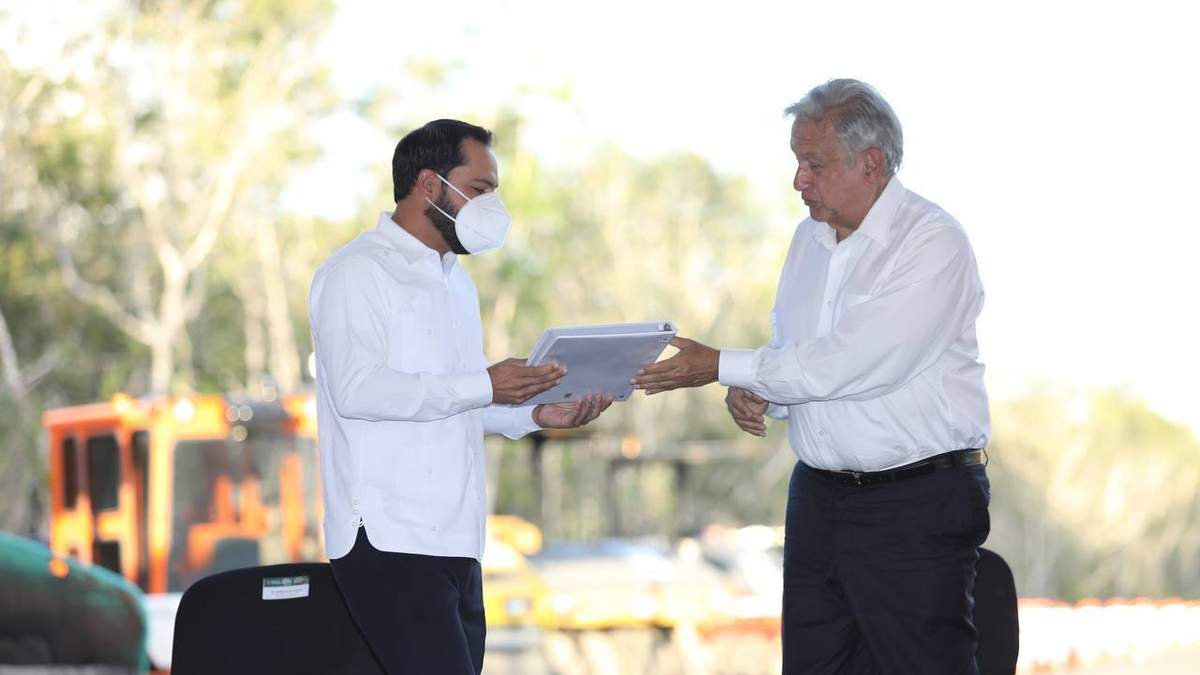 Gira de López Obrador por las obras del Tren Maya