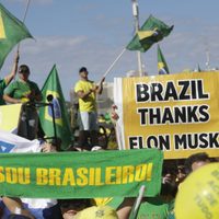 Brasileños conservadores elogian a Musk durante mitin en apoyo a Bolsonaro