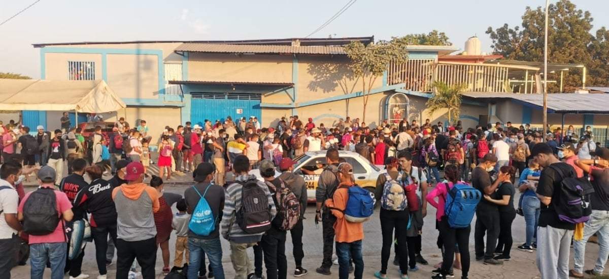 Los integrantes de la caravana migrante