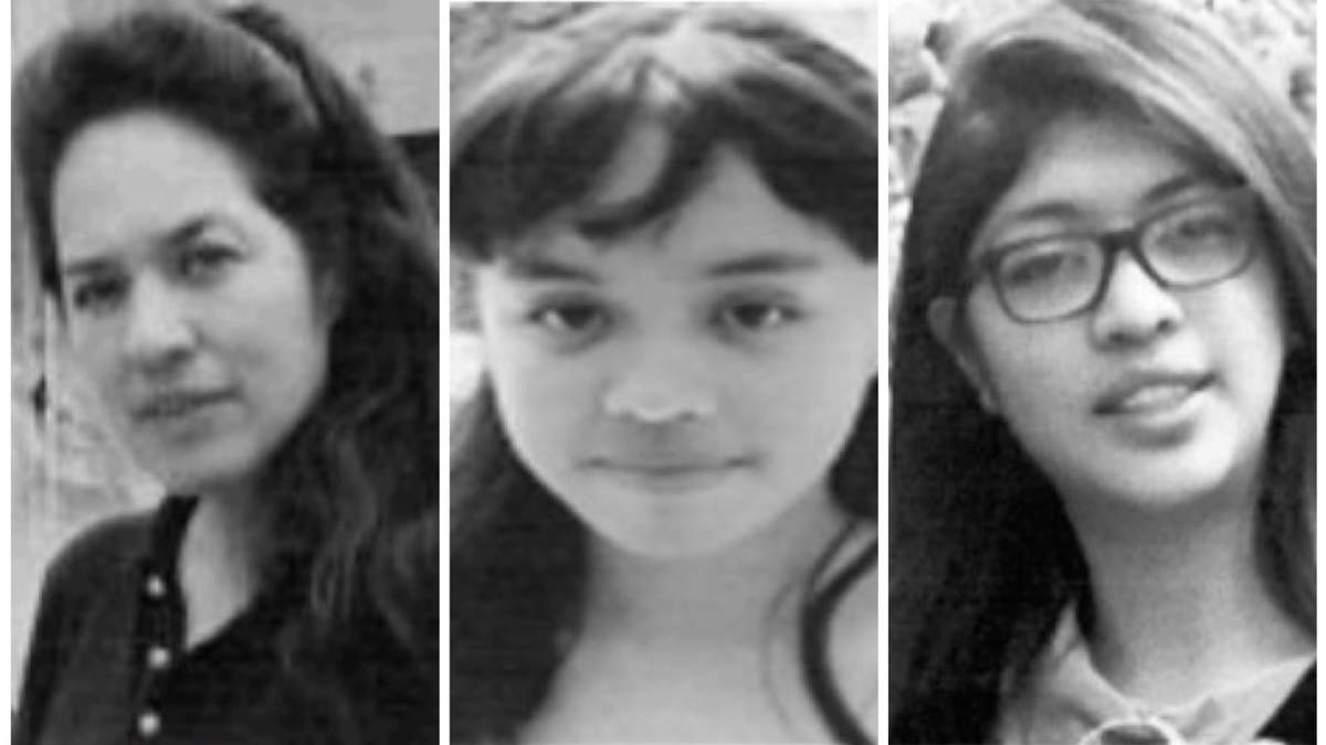 La maestra Luz María Estrella Martínez y sus dos hijas, Paula Valeria y Neri Artemisa