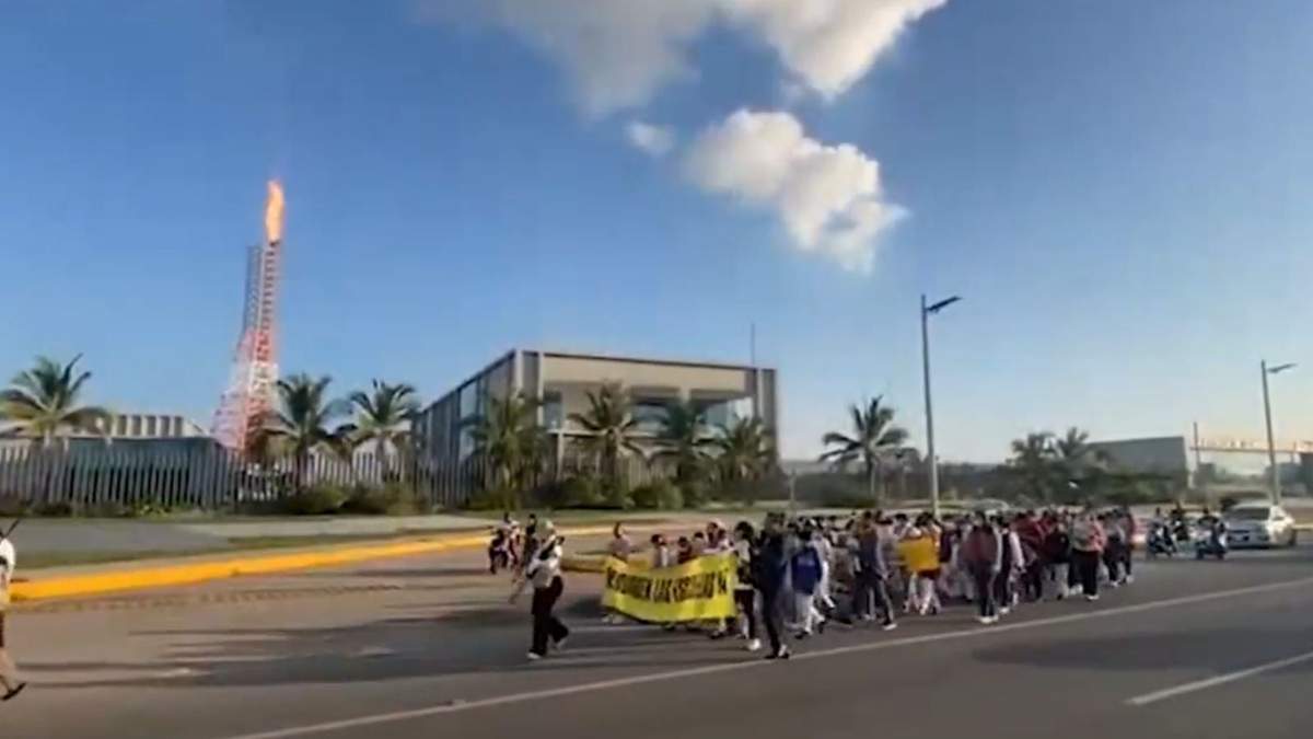 Protesta en Dos Bocas