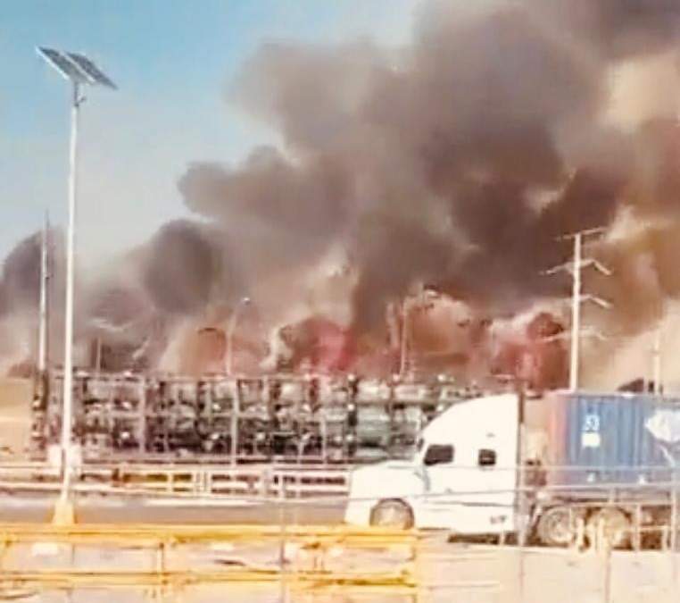Incendio en pastizal cercano a la planta de General Motors en SLP, 14 de marzo de 2023