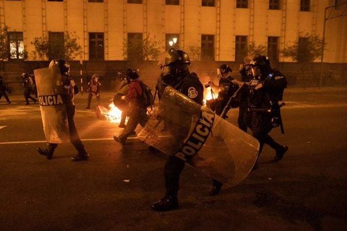 Despliegue policial en las calles de Lima