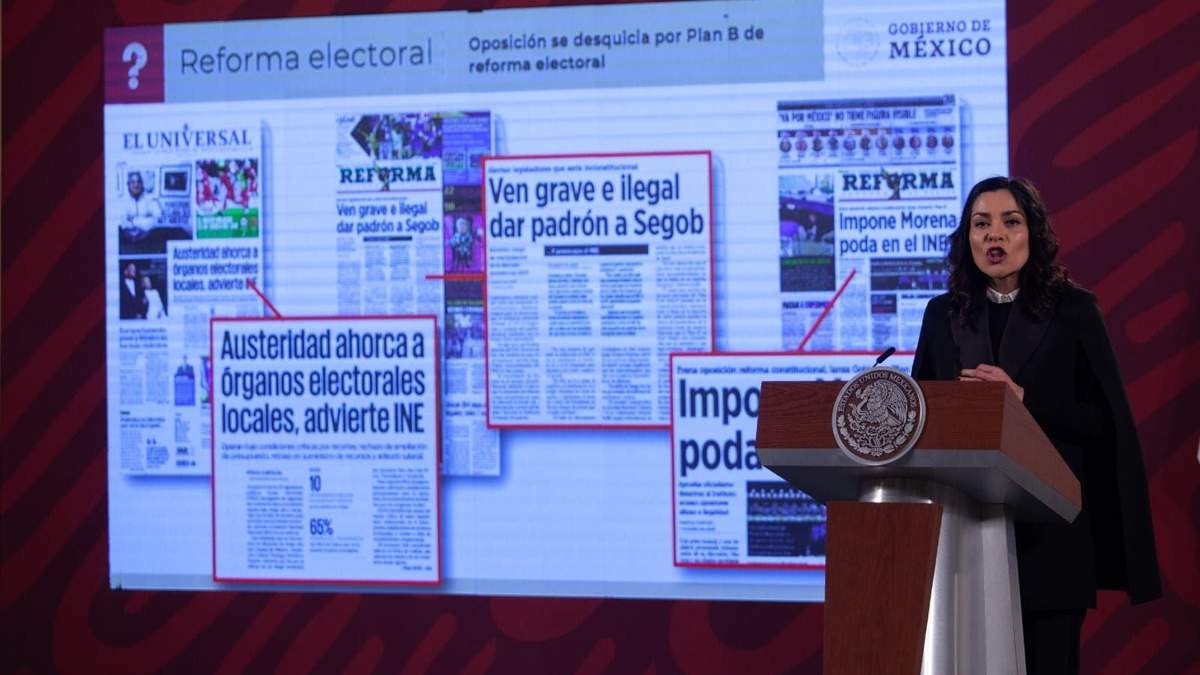 Ana Elizabeth García Vilchis en la conferencia mañanera