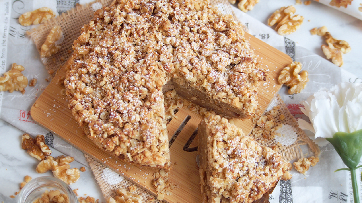 Torta crumble. Fuente: (X)