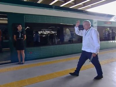 El Tren Maya en Playa del Carmen llega a una estación inconclusa