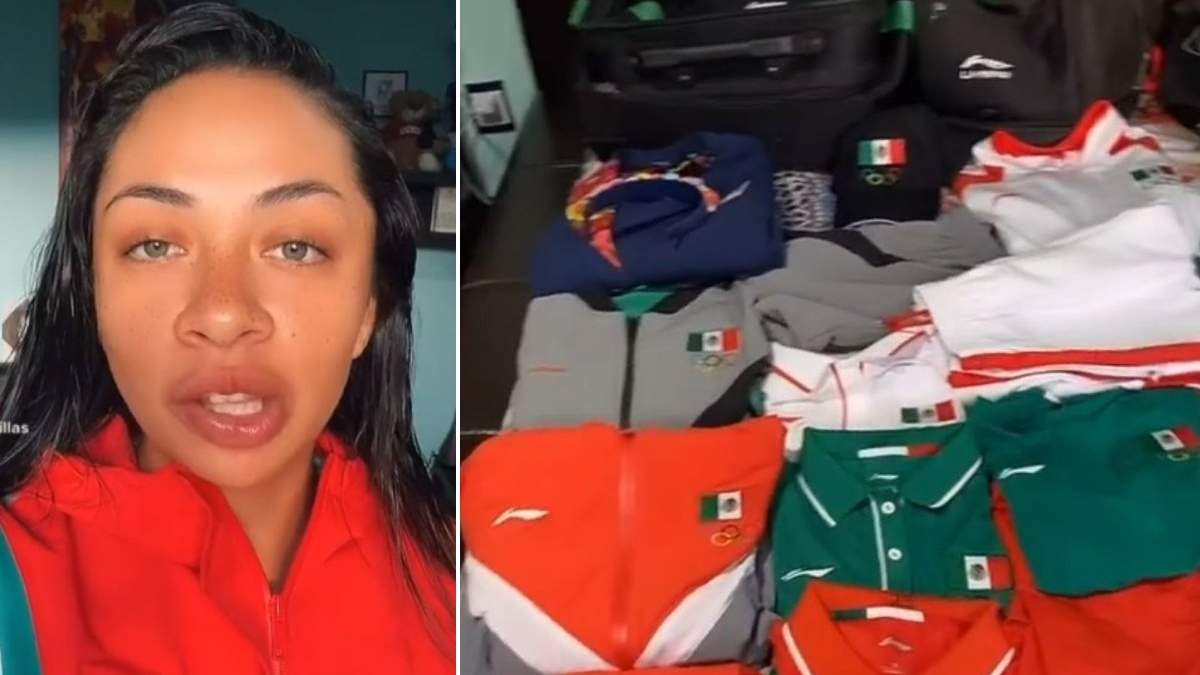 La jugadora Stefanía Aradillas mustró sus uniformes de softbol usados en Tokio